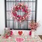 22" Pink Tulip Valentine’s Day Wreath with Red Hearts & Berries – Romantic Front Door, Wall, Wedding & Anniversary Decor